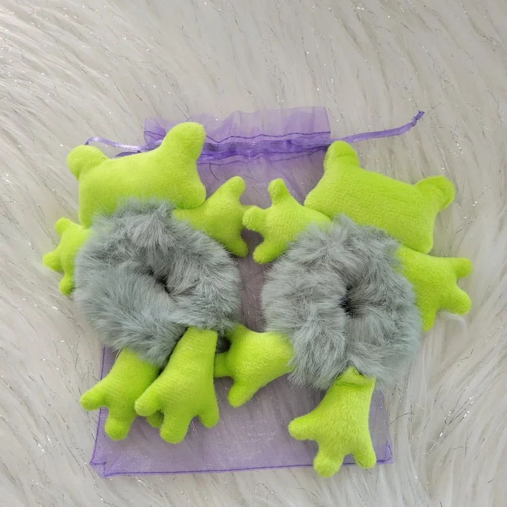 Set of 2 Plush Frog Scrunchies
